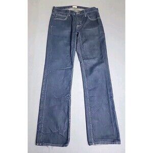 Hudson Jeans Mens 32 34x33 Straight Dark Blue Distressed Mid Rise Stretch USA